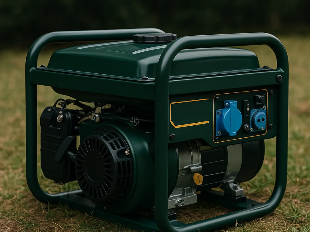 Notstromaggregat neben Haus nach Sturm