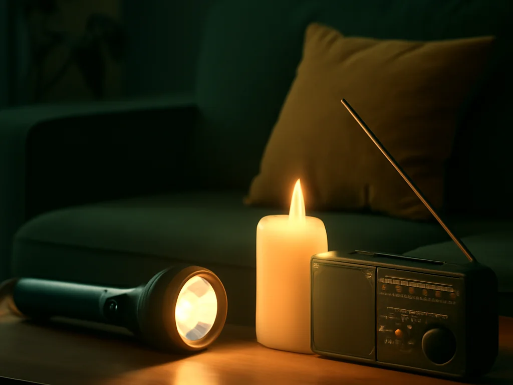 Vorratskiste mit Wasser und haltbaren Lebensmitteln